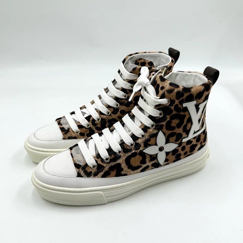 Louis Vuitton Louis Vuitton Leopard Print High-Top Sneakers - dmc Size US 5 / EU 37 - 1 Thumbnail