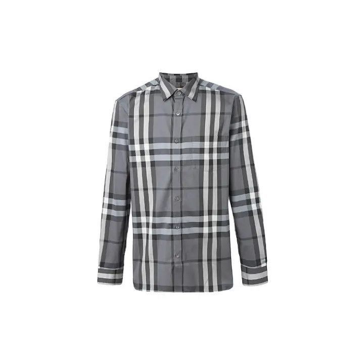 Burberry Burberry Burberry Long Sleeve Shirt in Charcoal Gray-2507 Size US M / EU 48-50 / 2 - 1 Thumbnail
