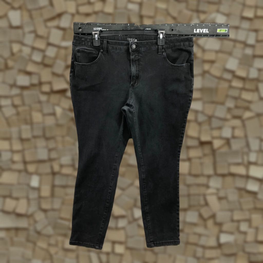 Vintage **Time & TRU High Rise Skinny Plus Size Women's Dark Wash Black Jeans** User: Time & TRU High Rise Skinny Plus Size Women's Dark Wash Black Jeans Size 42" / US 20 - 1 Thumbnail