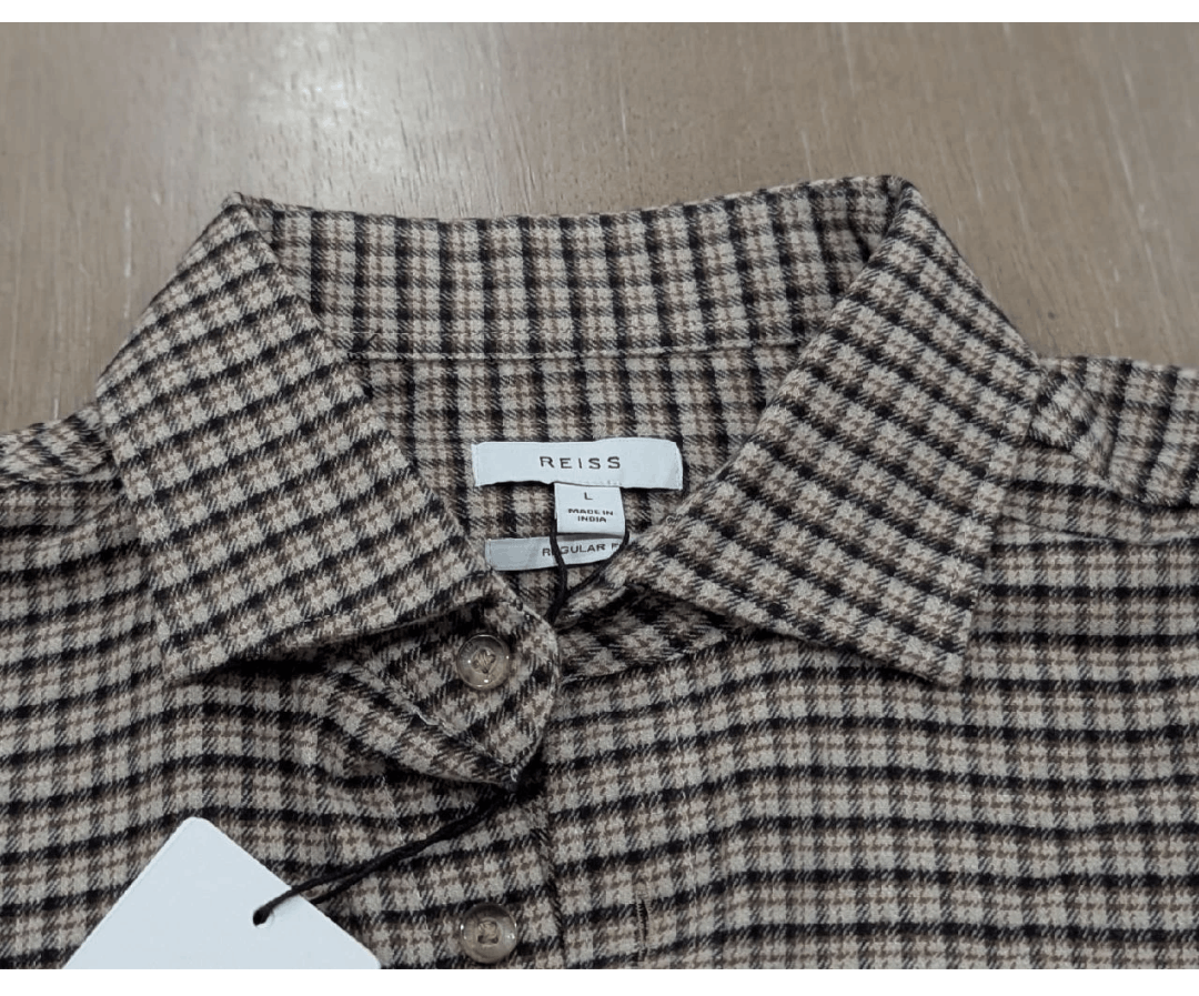 Reiss REISS Plaid Pocket LS Button Up Shirt Oatmeal Large Size US L / EU 52-54 / 3 - 2 Thumbnail