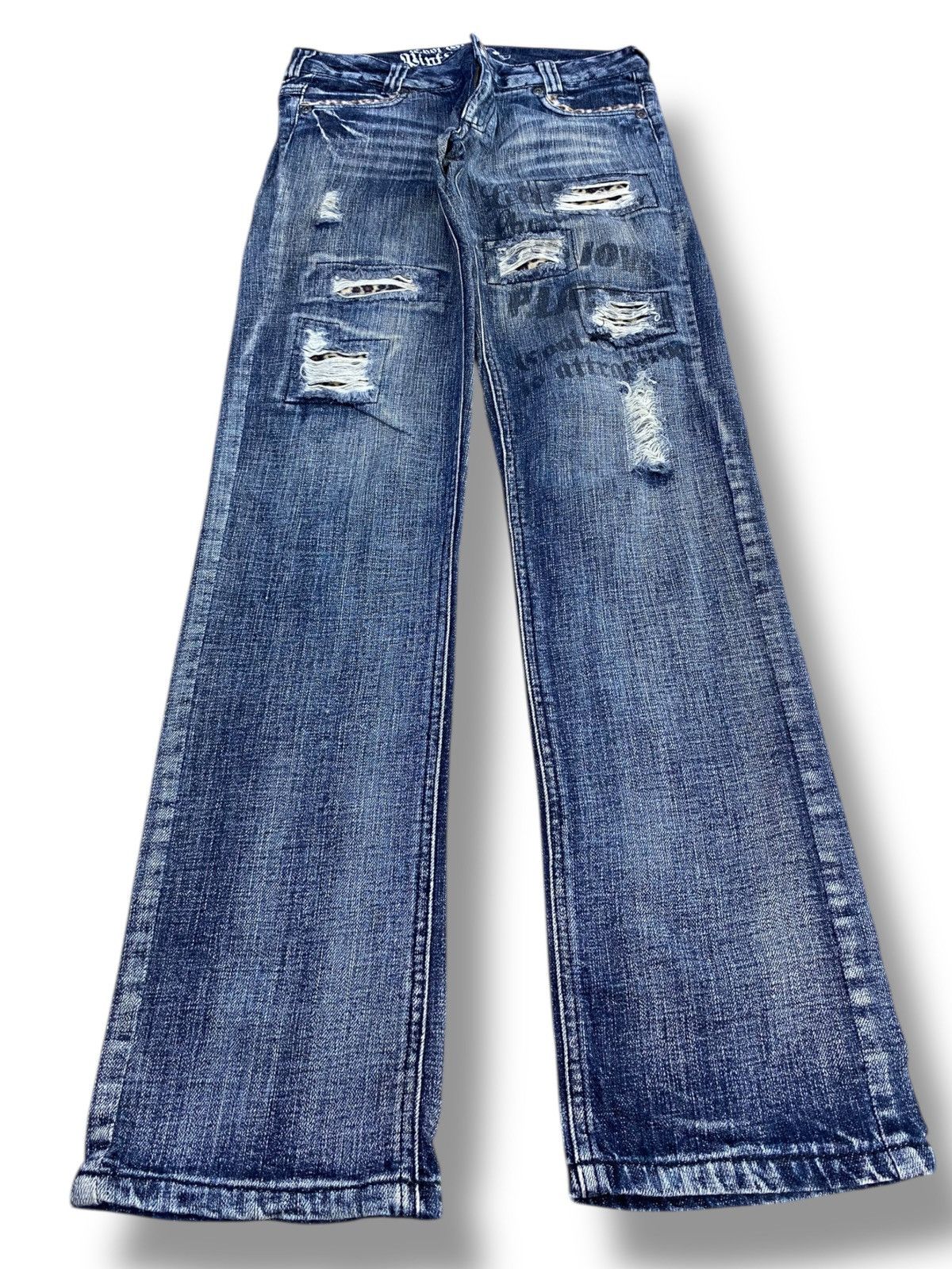 Japanese Brand Japanese Brand Dark Blue Acid Wash Style Distressed Jeans Size US 28 / EU 44 - 1 Thumbnail