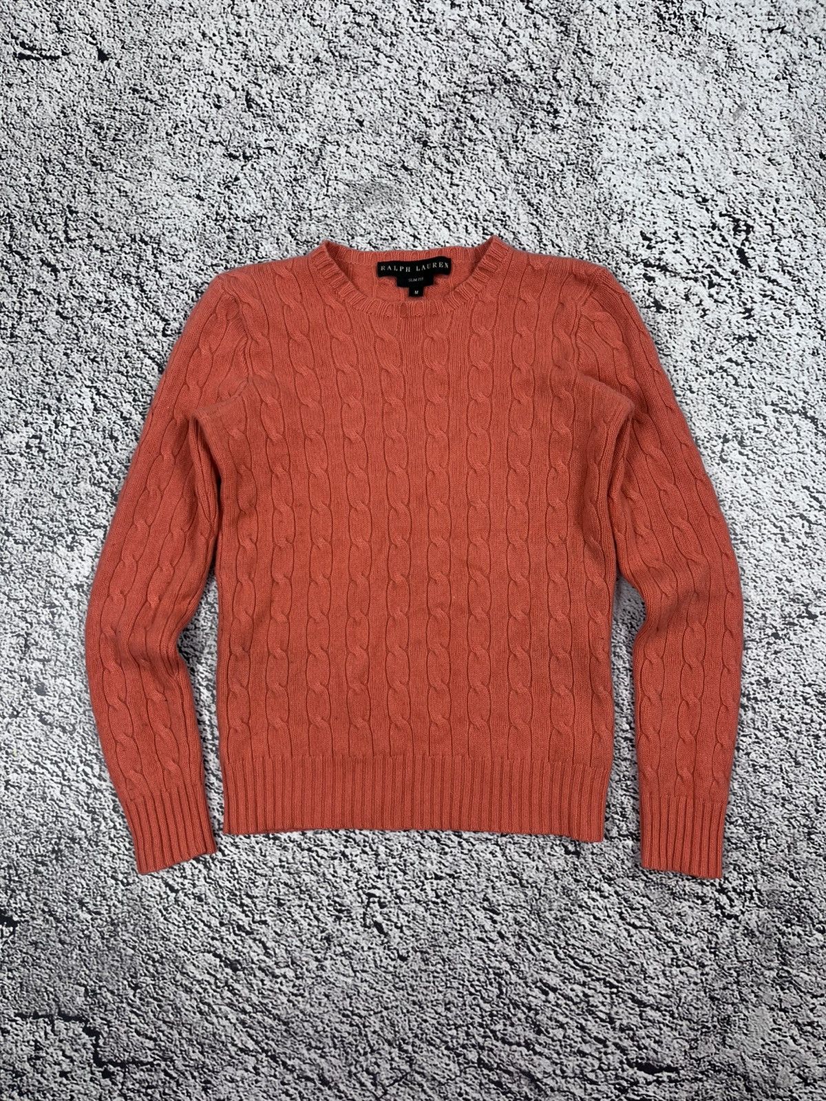 Ralph Lauren Black Label Ralph Lauren Black Label cable knit peach cashmere sweater Size M / US 6-8 / IT 42-44 - 1 Thumbnail