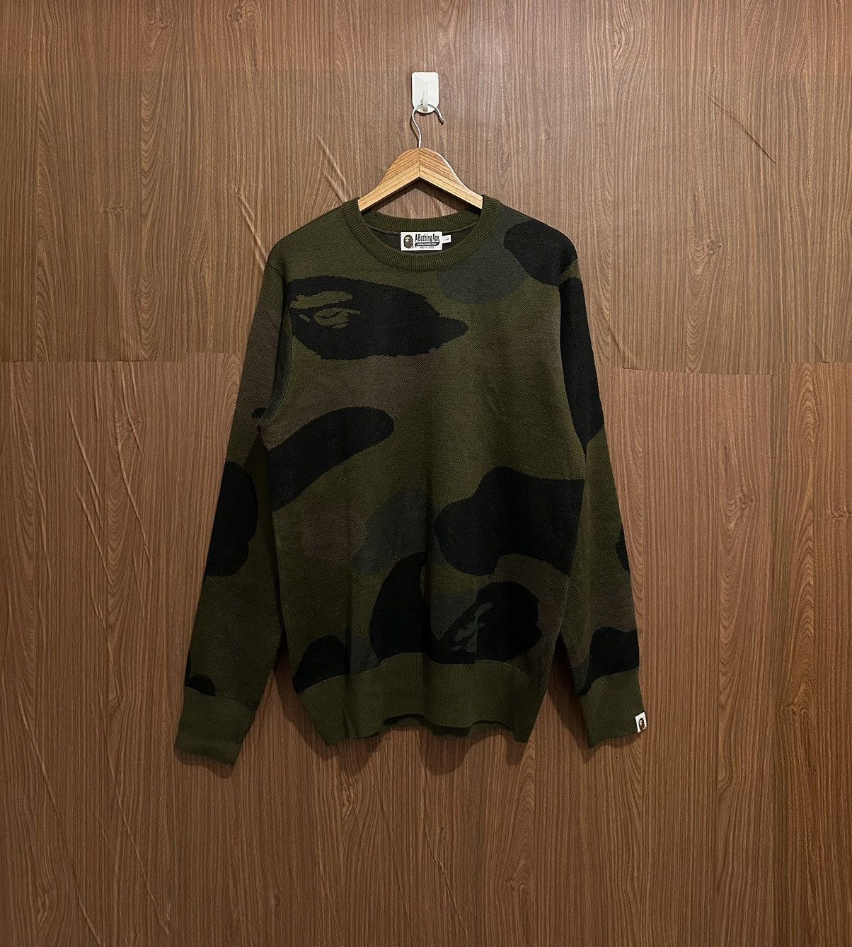 Bape Giant 1st Camo Wide Fit Knit Sweater | Grailed