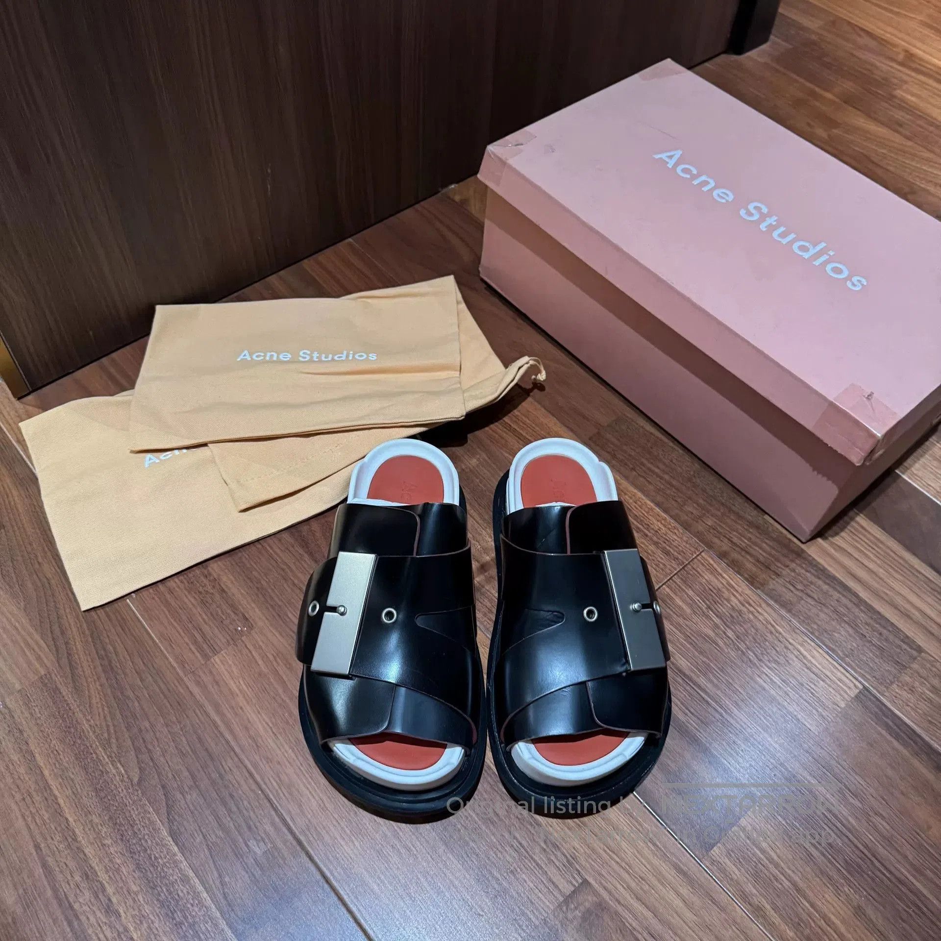 Acne Studios ACNE Women’s Black Platform Slide Sandals. Size US 4 / IT 34 - 1 Thumbnail