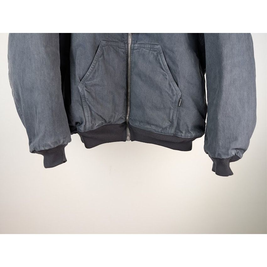 Balenciaga o1rshd1 Organic Japanese Denim Zip-Up Hoodie in Heavy Grey Size US M / EU 48-50 / 2 - 5 Thumbnail