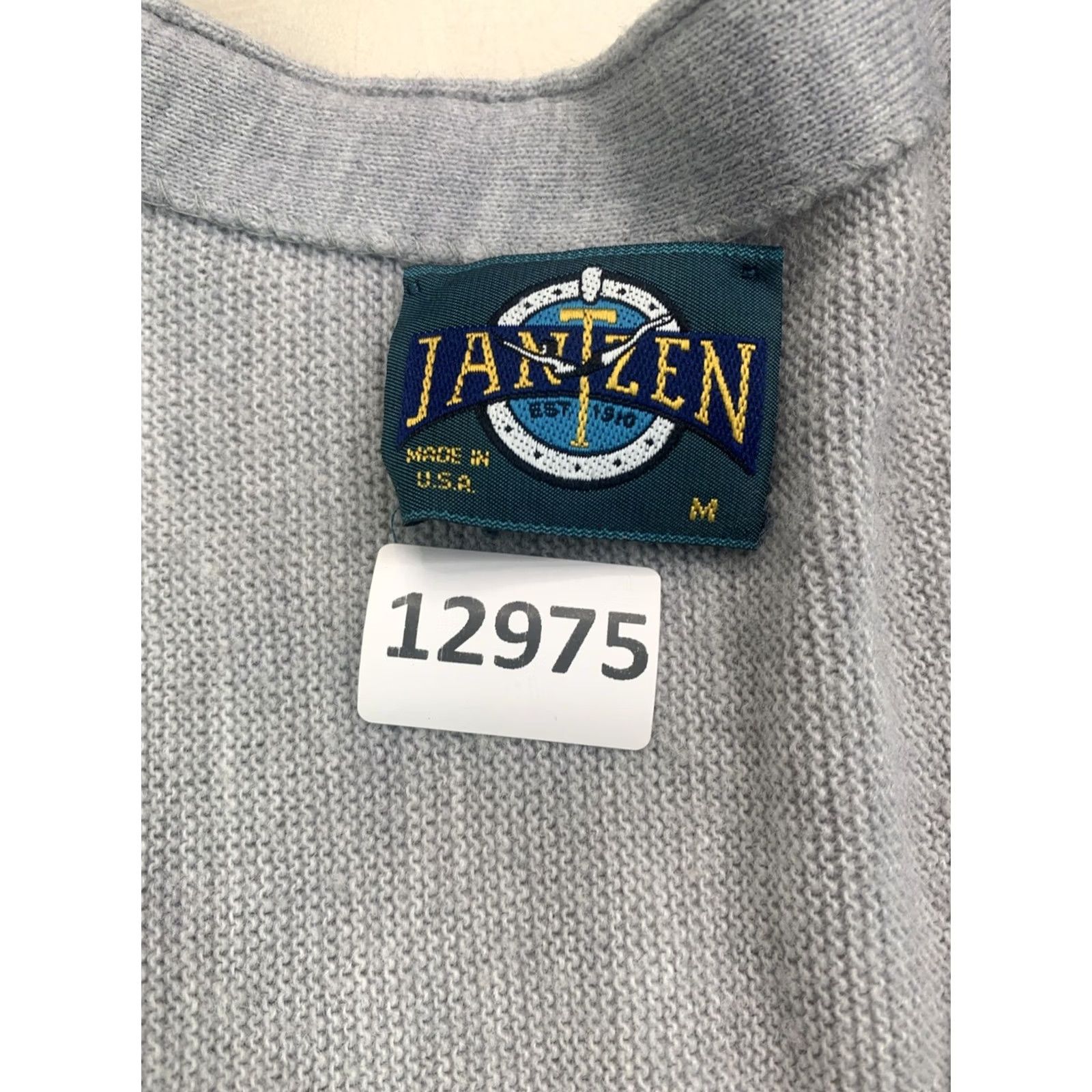 Jantzen VINTAGE Jantzen Cardigan Mens Knit C-Neck Gray 90s USA Made Medium M Size Regular Long Sleeve Size US M / EU 48-50 / 2 - 3 Thumbnail