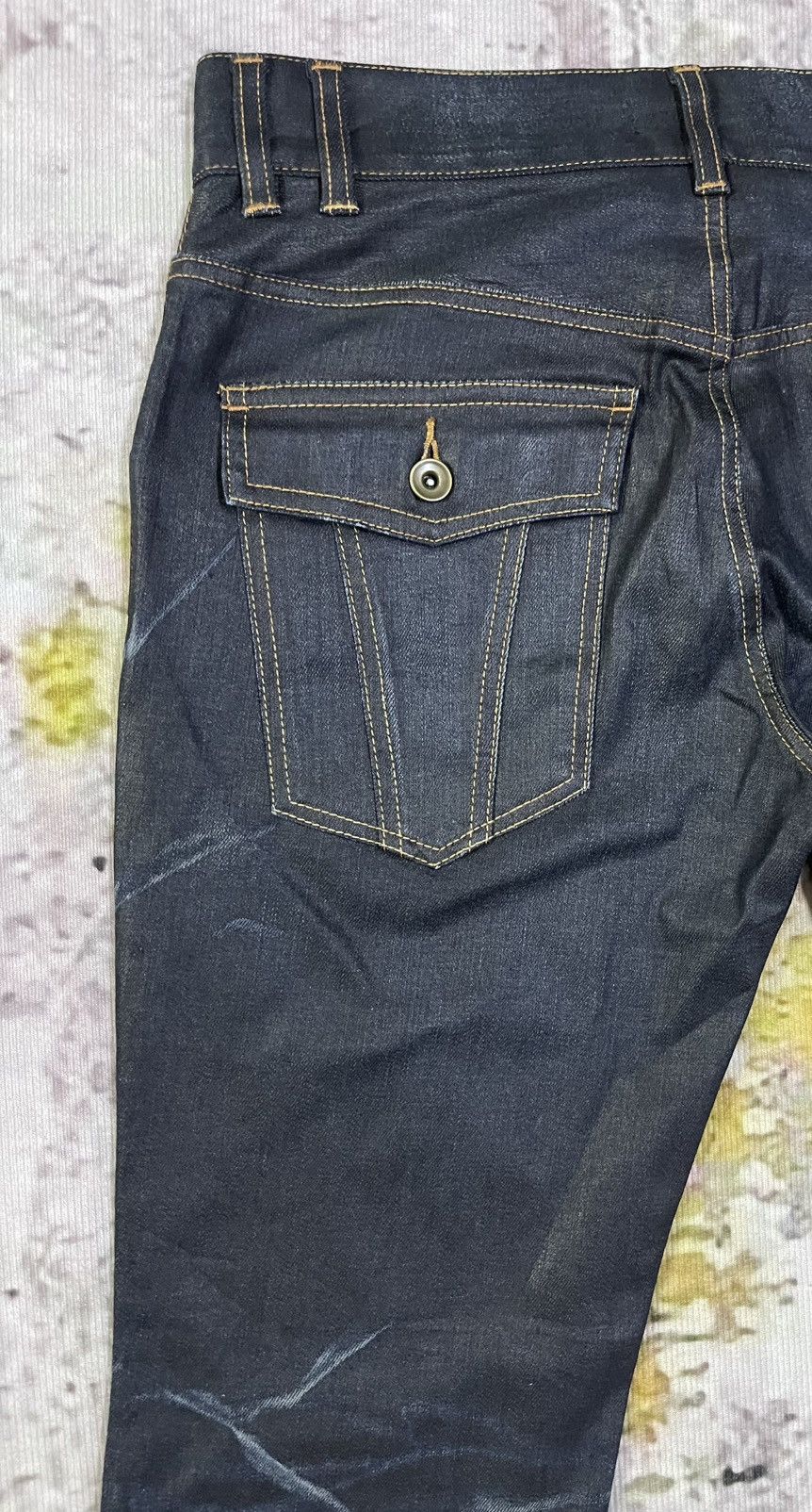 Japanese Brand × Michel Klein Flared Japan Jeans Distressed Michel Klein Size US 33 - 11 Thumbnail