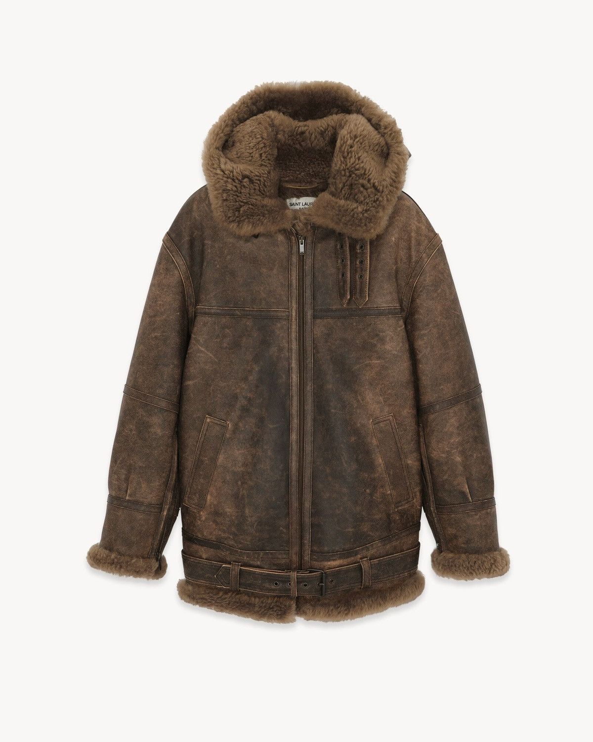 Saint Laurent Paris 🔥$9K VALUE🔥 Aviator Jacket in Aged Lambskin and Shearling Size US M / EU 48-50 / 2 - 1 Thumbnail