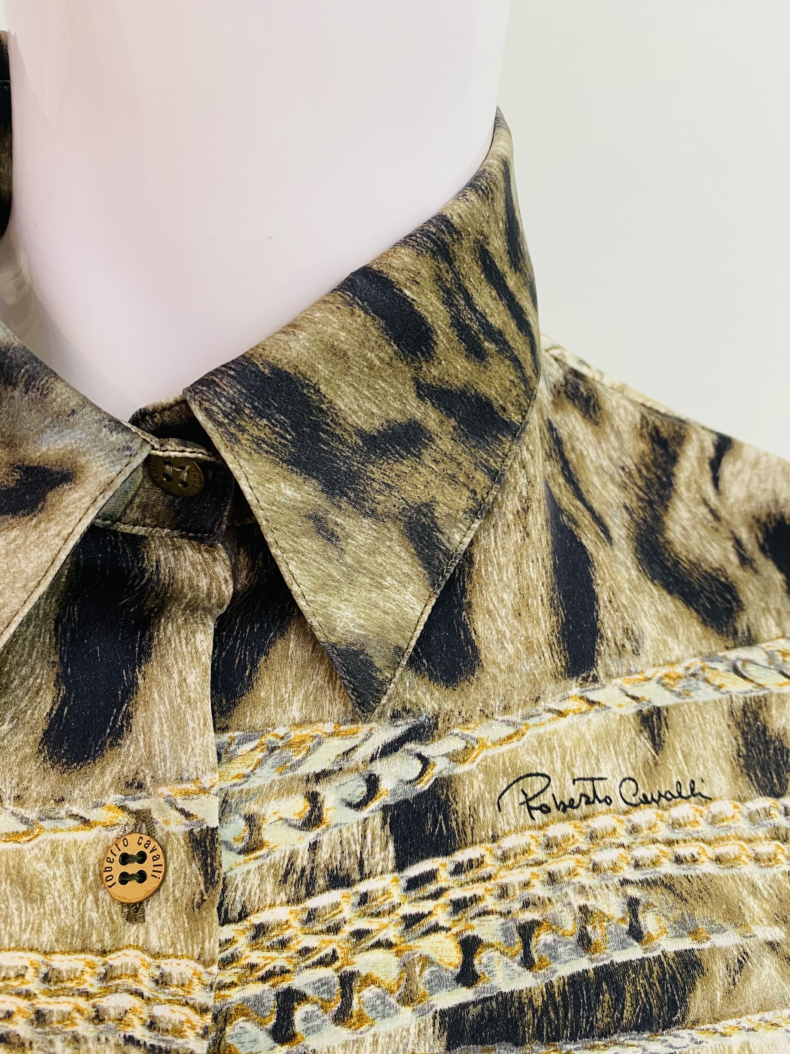 Roberto Cavalli Roberto Cavalli Silk Chain Leopard Lion Corset Top Shirt Size M / US 6-8 / IT 42-44 - 6 Thumbnail