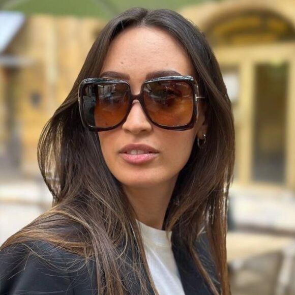 Tom Ford Tom Ford Lorelai FT1156 52E Sunglasses Havana Square Frame Size ONE SIZE - 8 Thumbnail