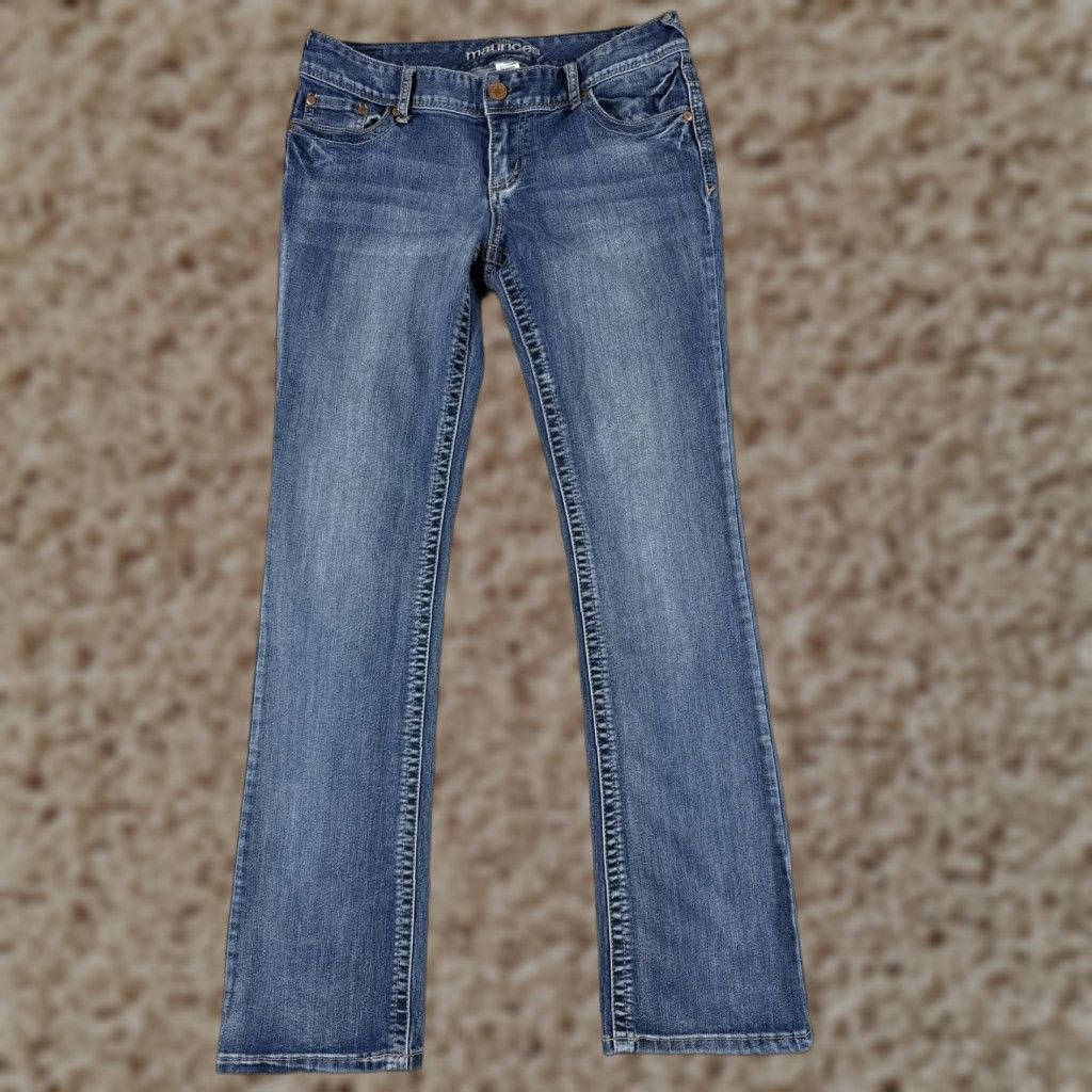 Vintage Maurices Jeans Womens 7 Blue Denim Low Rise Bootcut Cotton 28x30 Regular Inseam 30 in 5-Pocket Size 28" / US 6 / IT 42 - 1 Thumbnail