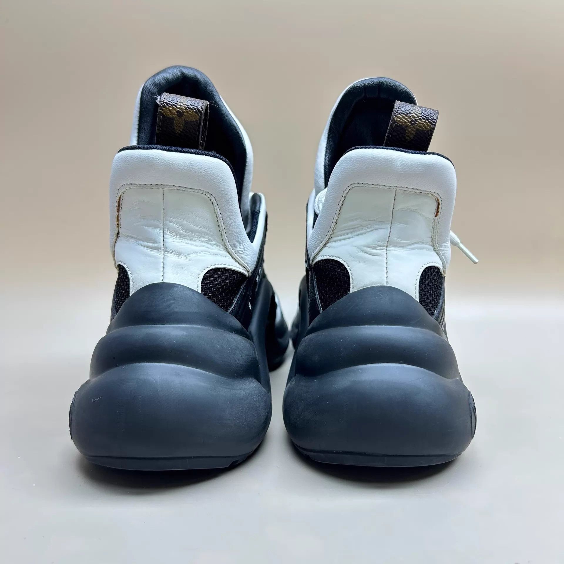 Louis Vuitton LV Black White Monogram Lace-Up Dad Sneakers 38.5 95 New Size US 8 / IT 38 - 2 Thumbnail