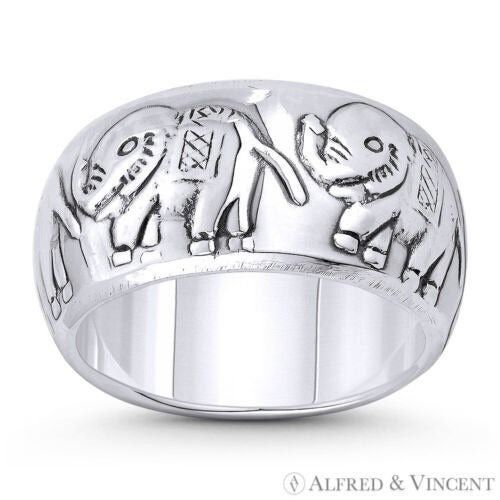 Other Elephant Herd Spirit Ring in .925 Sterling Silver Size 7 Size ONE SIZE - 1 Preview