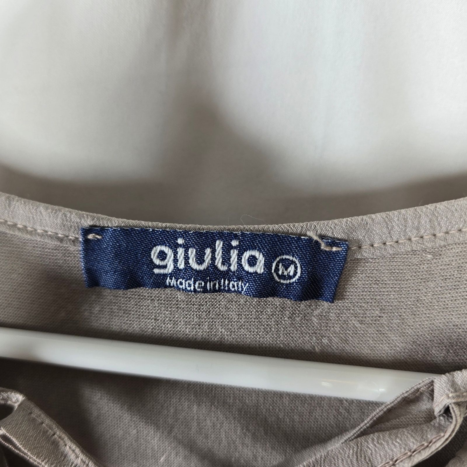 Other Giulia Italian Silk Beige Taupe Tie Front Boho Top Medium Size M / US 6-8 / IT 42-44 - 3 Thumbnail