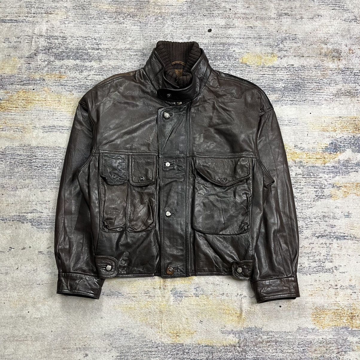 Vintage Remo mercalli multi pocket leather jacket like cp company Size US S / EU 44-46 / 1 - 1 Thumbnail