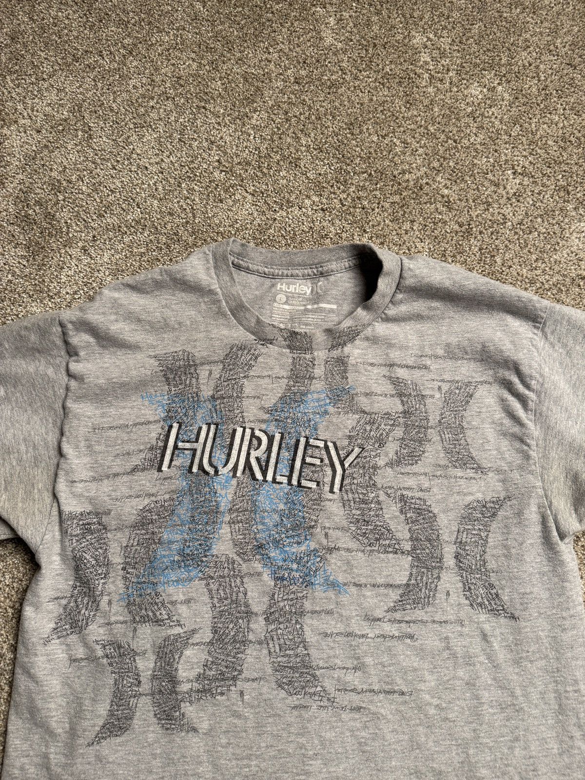 Hurley HEATHER GREY HURLEY “SCRIBBLE” GRAPHIC TEE Size US L / EU 52-54 / 3 - 2 Thumbnail