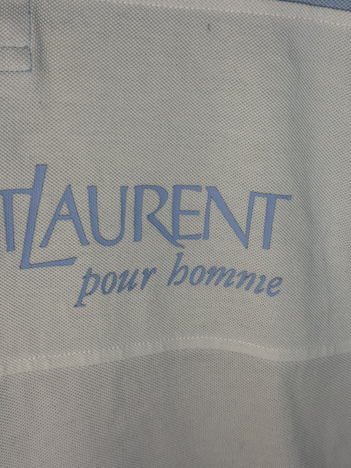 Yves Saint Laurent White/Blue YSL Polo Big Logo YSL Shirt Size US M / EU 48-50 / 2 - 12 Thumbnail