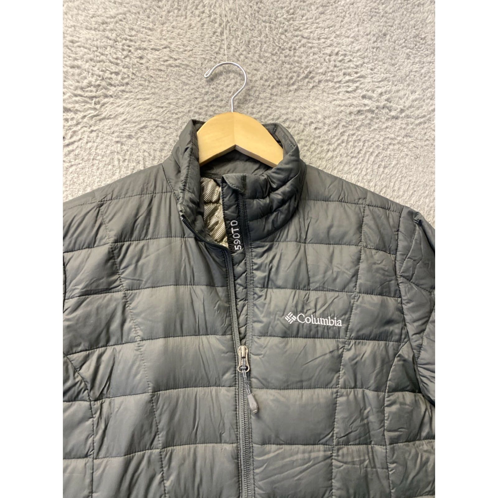 Olive COLUMBIA Down Puffy Puffer Jacket Coat Womens M Faded Olive Green Full Zip Size M / US 6-8 / IT 42-44 - 3 Thumbnail