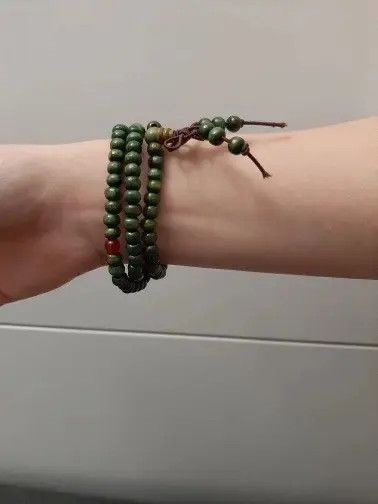 Handmade × Jewelry Green Bead Bracelet Earth Tibetan Vibe Religious Beads Size ONE SIZE - 2 Thumbnail