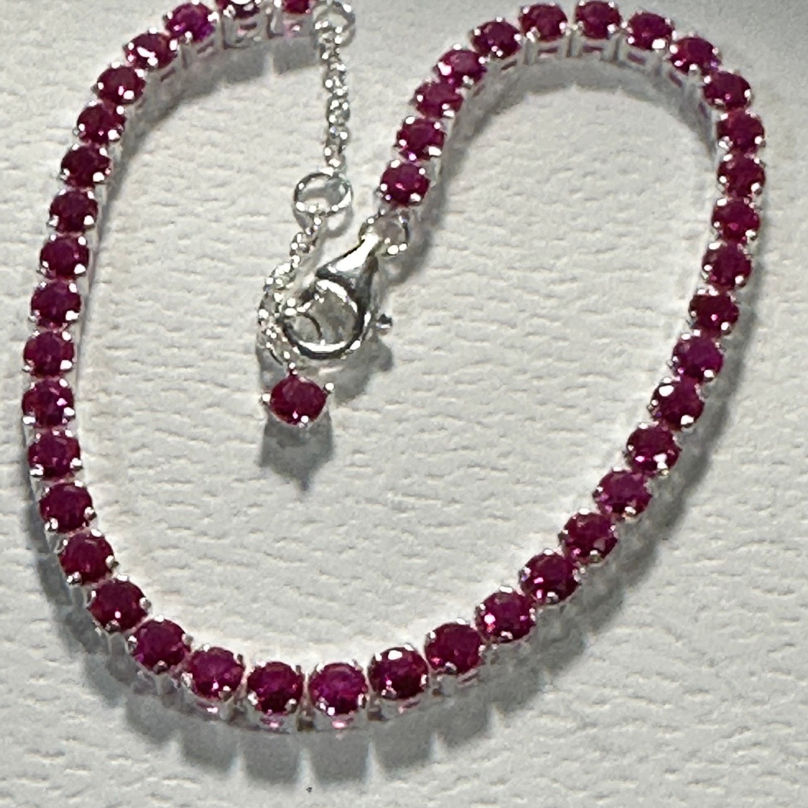 pandora Authentic Pandora, SZ 20CM, Hot Pink Crystal Tennis Bracelet Size ONE SIZE - 2 Thumbnail