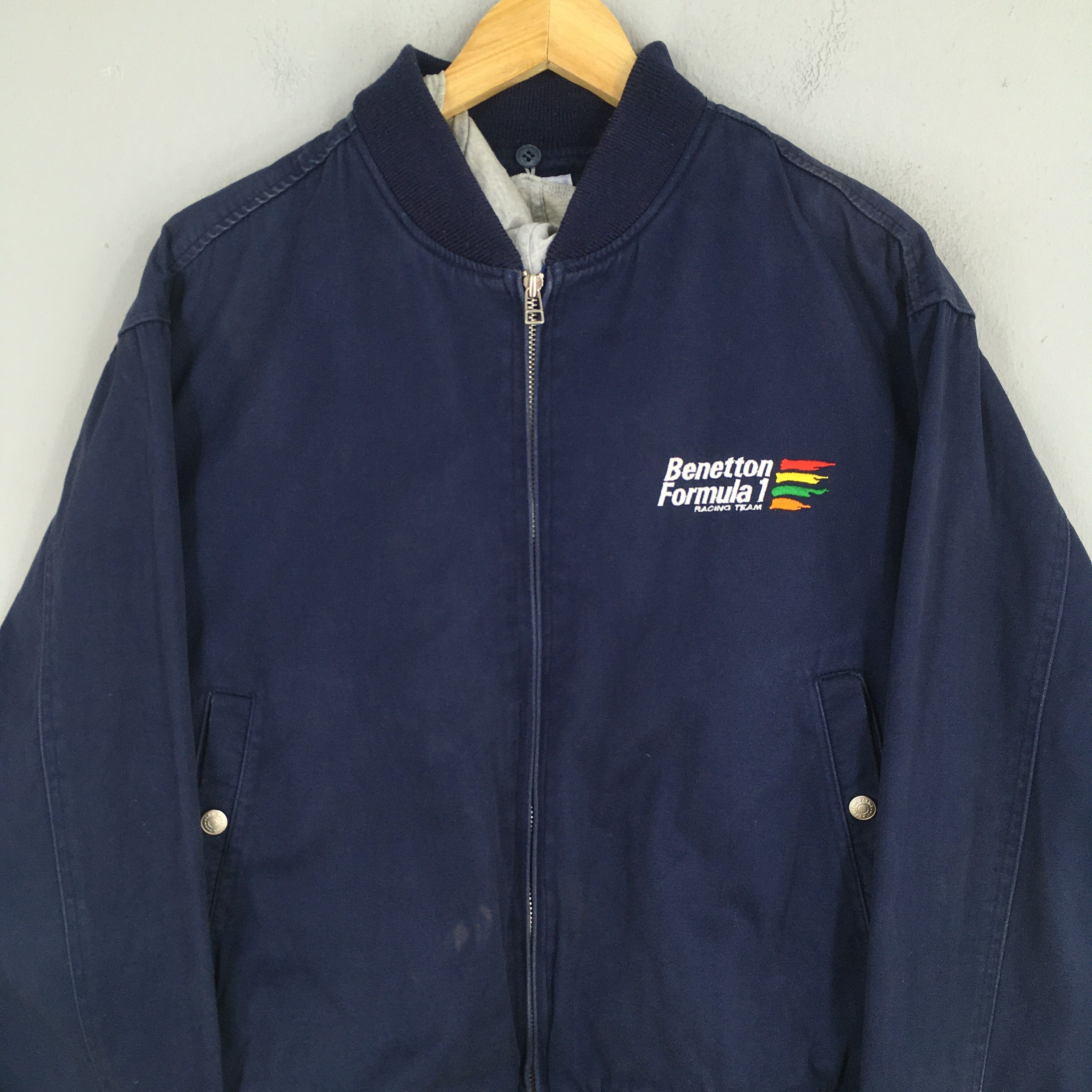 Benetton Vintage Benetton Formula 1 Embroidery Blue Cotton Jacket L Size US L / EU 52-54 / 3 - 2 Thumbnail