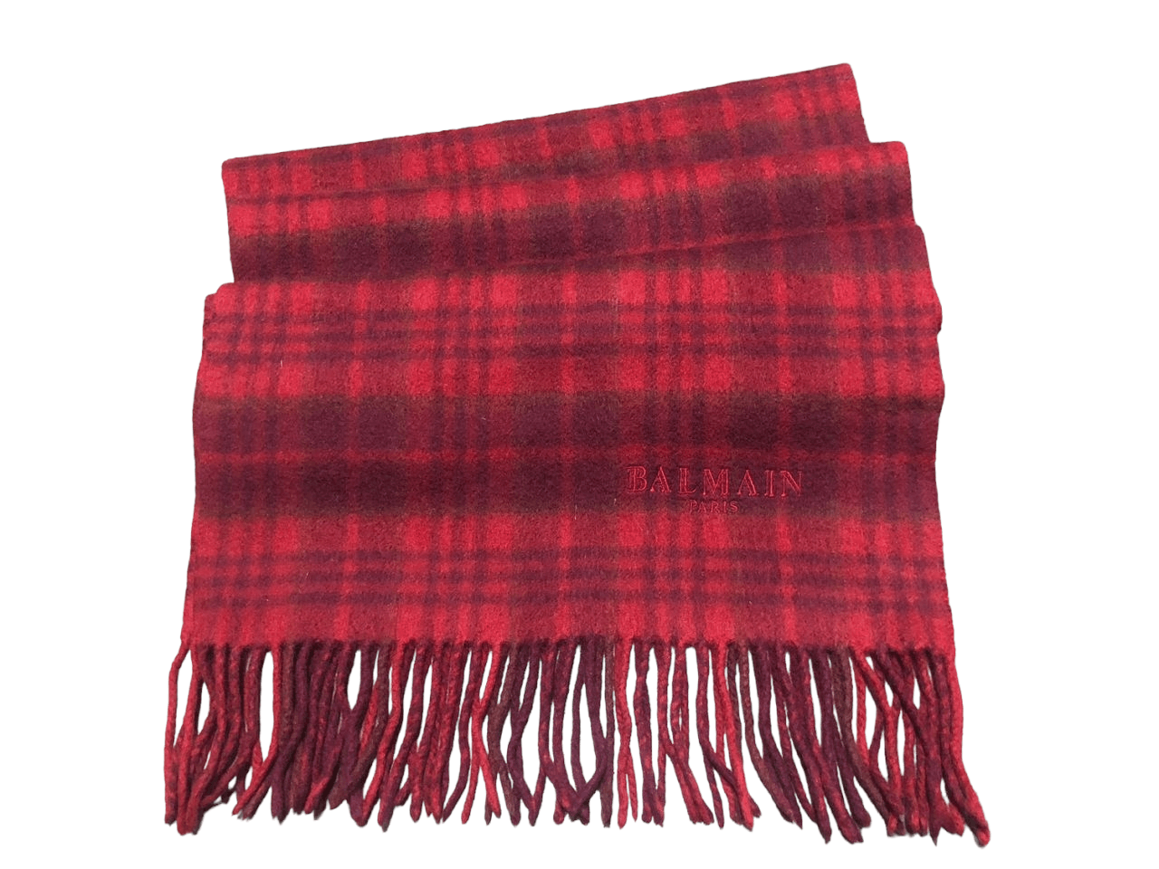 Balmain Balmain Paris Red Tartan Scarf Muffler Neckwear Size ONE SIZE - 4 Thumbnail