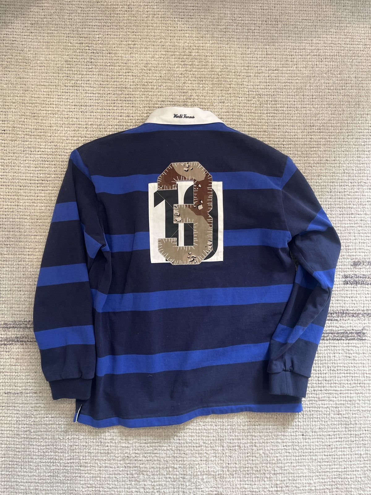 Supreme Striped Rugby Blue/Navy Camo