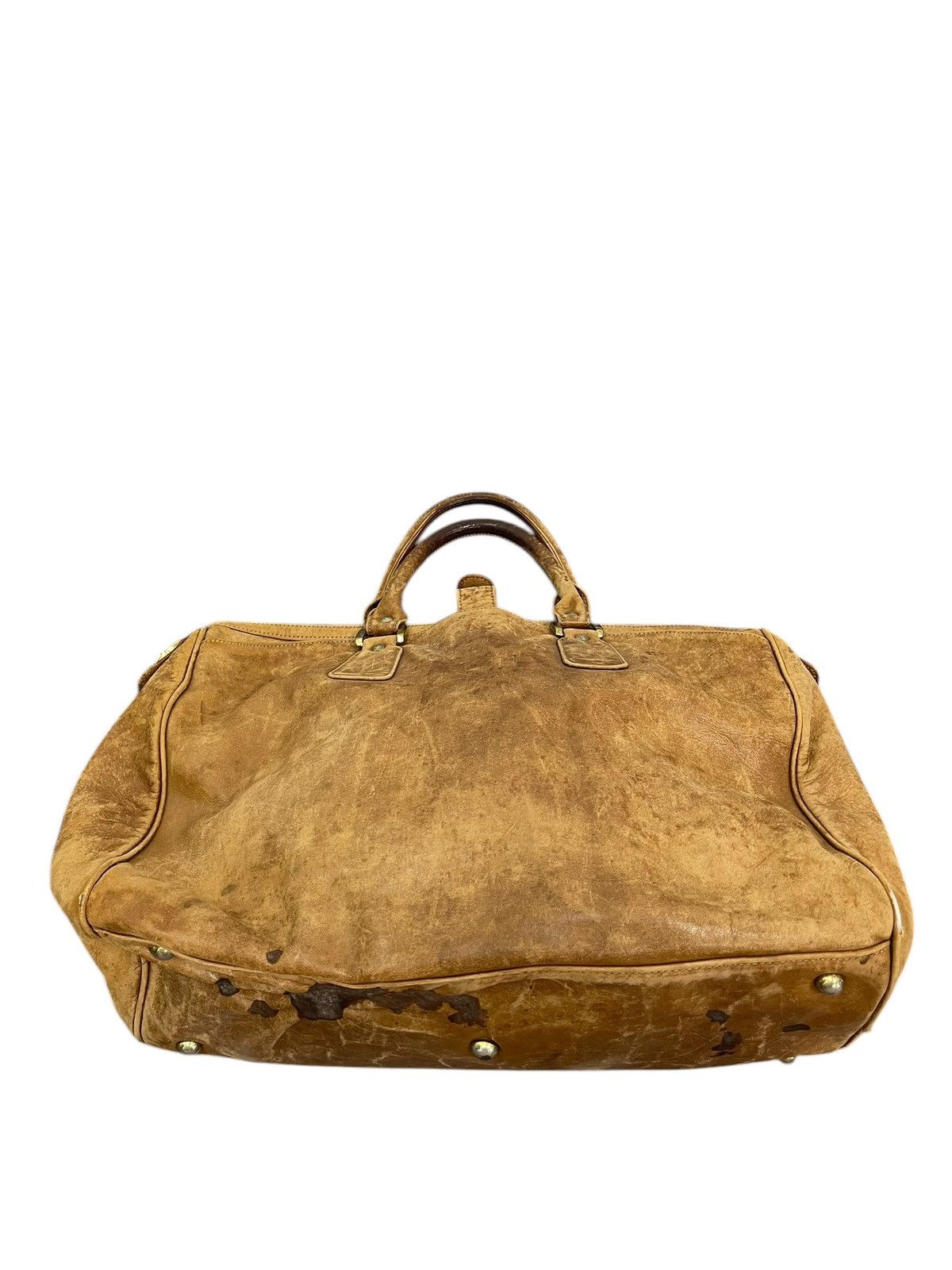 Genuine Leather Full Leather Patina Unknown Japan Vtg 80s Duffle Bag 1🟩6 Size ONE SIZE - 5 Thumbnail