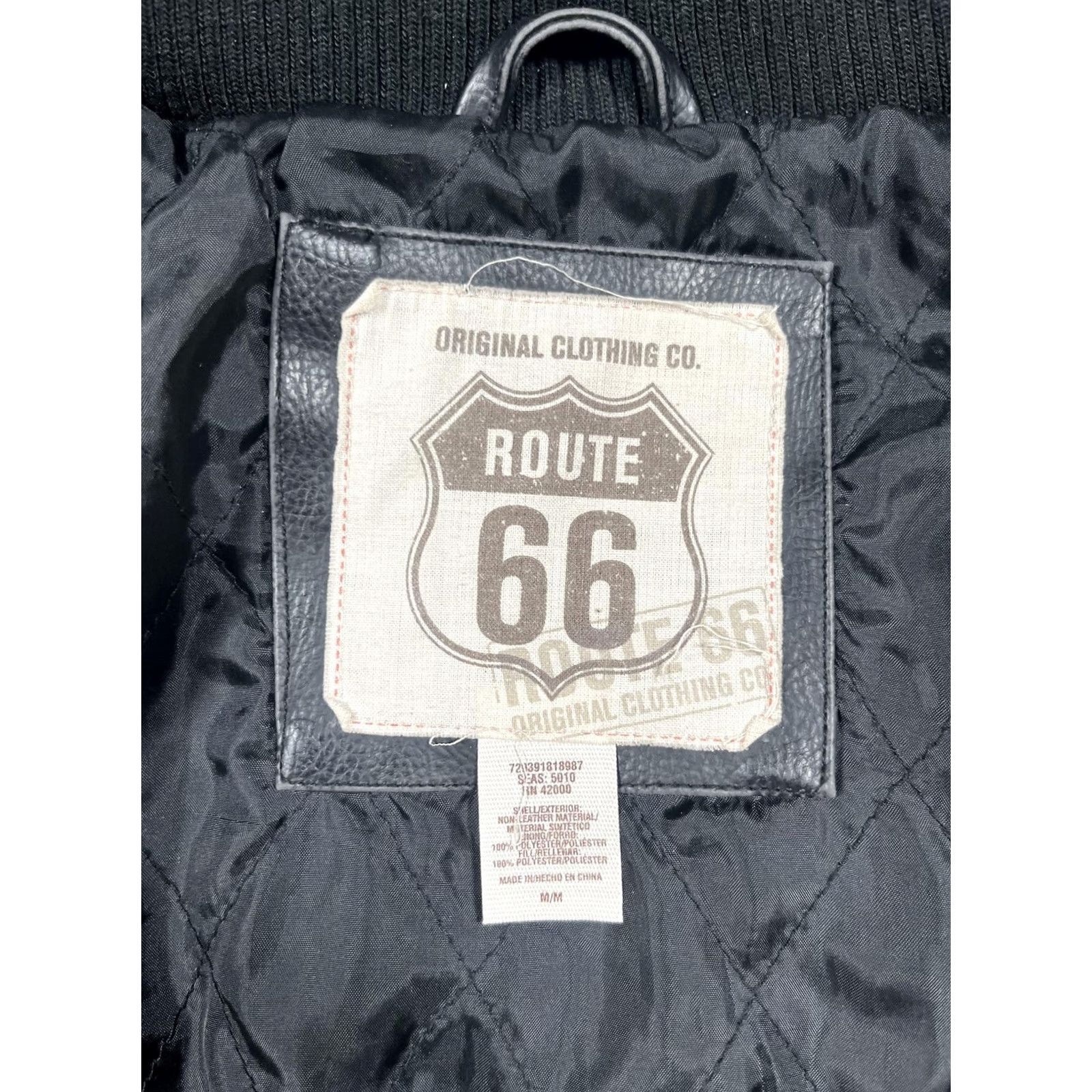 Route 66 Route 66 Jacket Mens Medium Black Faux Leather Bomber Full Zip Quilted Lined Federal? Size US M / EU 48-50 / 2 - 3 Thumbnail