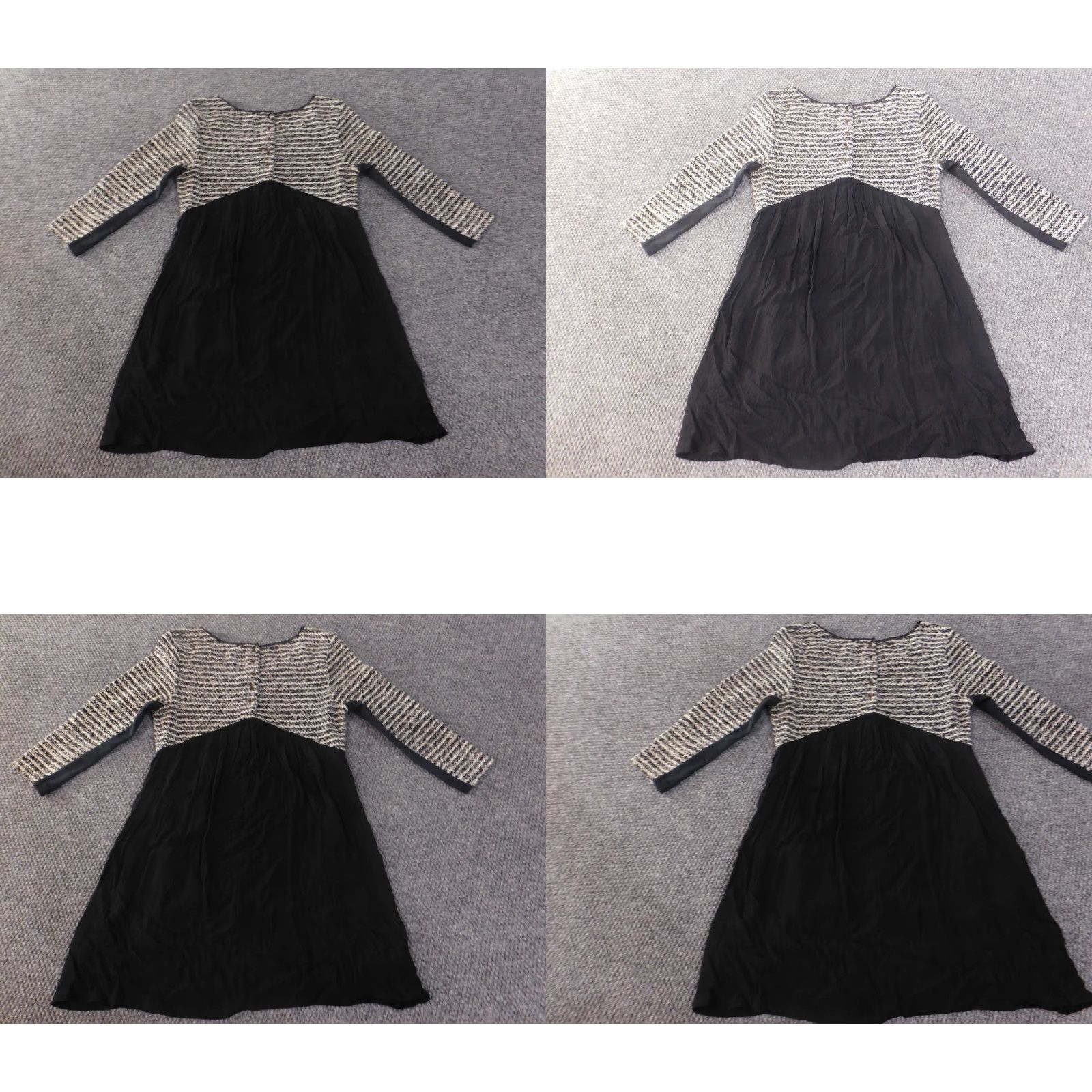 Vintage Maeve Dress Short Petite Gray A-Line Zip Pockets Stretch Rayon Raglan Sleeve Round Neck Casual Womens Petite Small Size 28" / US 6 / IT 42 - 8 Thumbnail