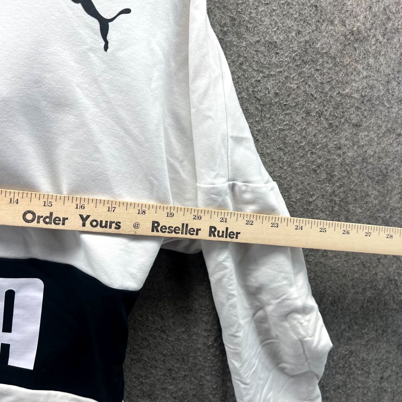 Puma PUMA Hoodie Womens XS White Logo Pullover Cropped Long Sleeve Jacket Winter Fall Activewear Crew Neck Size XS / US 0-2 / IT 36-38 - 3 Thumbnail