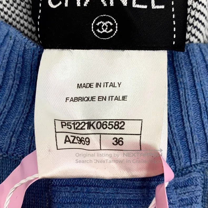 Chanel Chanel Blue tassel cotton round-neck single-breasted short Size XS / US 0-2 / IT 36-38 - 6 Thumbnail