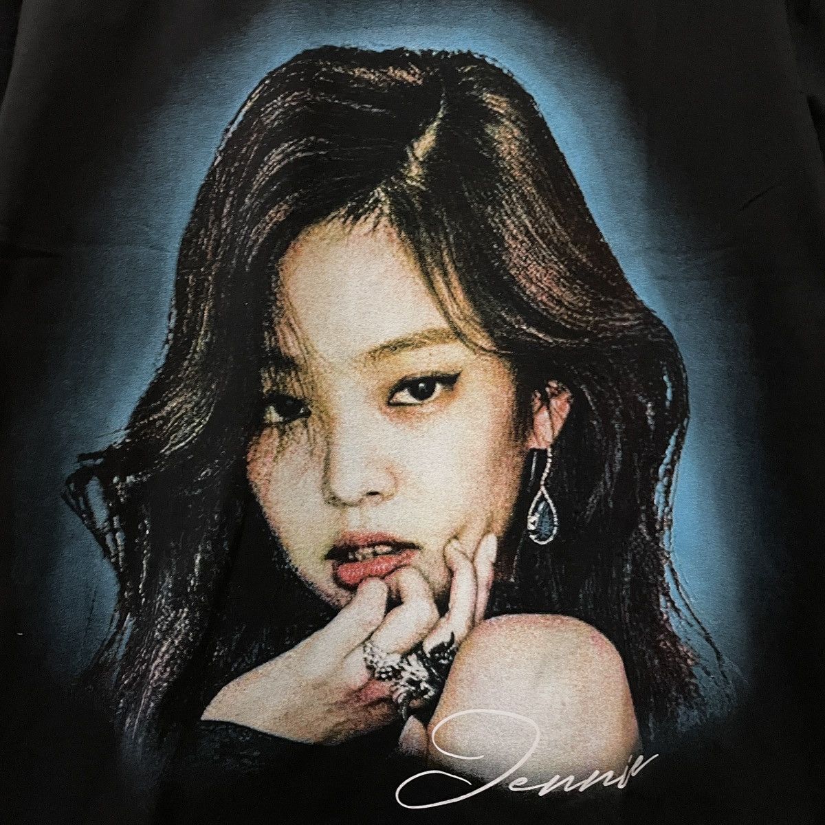 image of Jennie Kim Rap Tees Blackpink Born Pink Kr Girl Band T Shirt, Men's (Size Large)