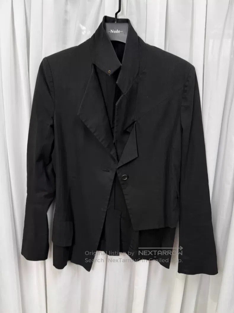Yohji Yamamoto Yohji Yamamoto Size 3 Cotton Linen Blend Irregular Suit Jac Size 40S - 2 Thumbnail