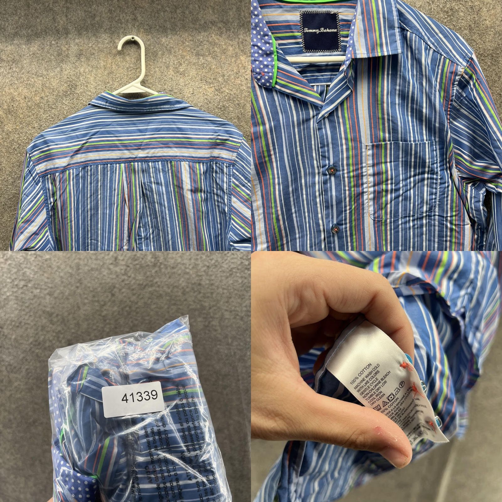 Tommy Bahama Tommy Bahama Shirt Mens S Blue Stripe Long Sleeve Button Front Casual Size US S / EU 44-46 / 1 - 8 Thumbnail