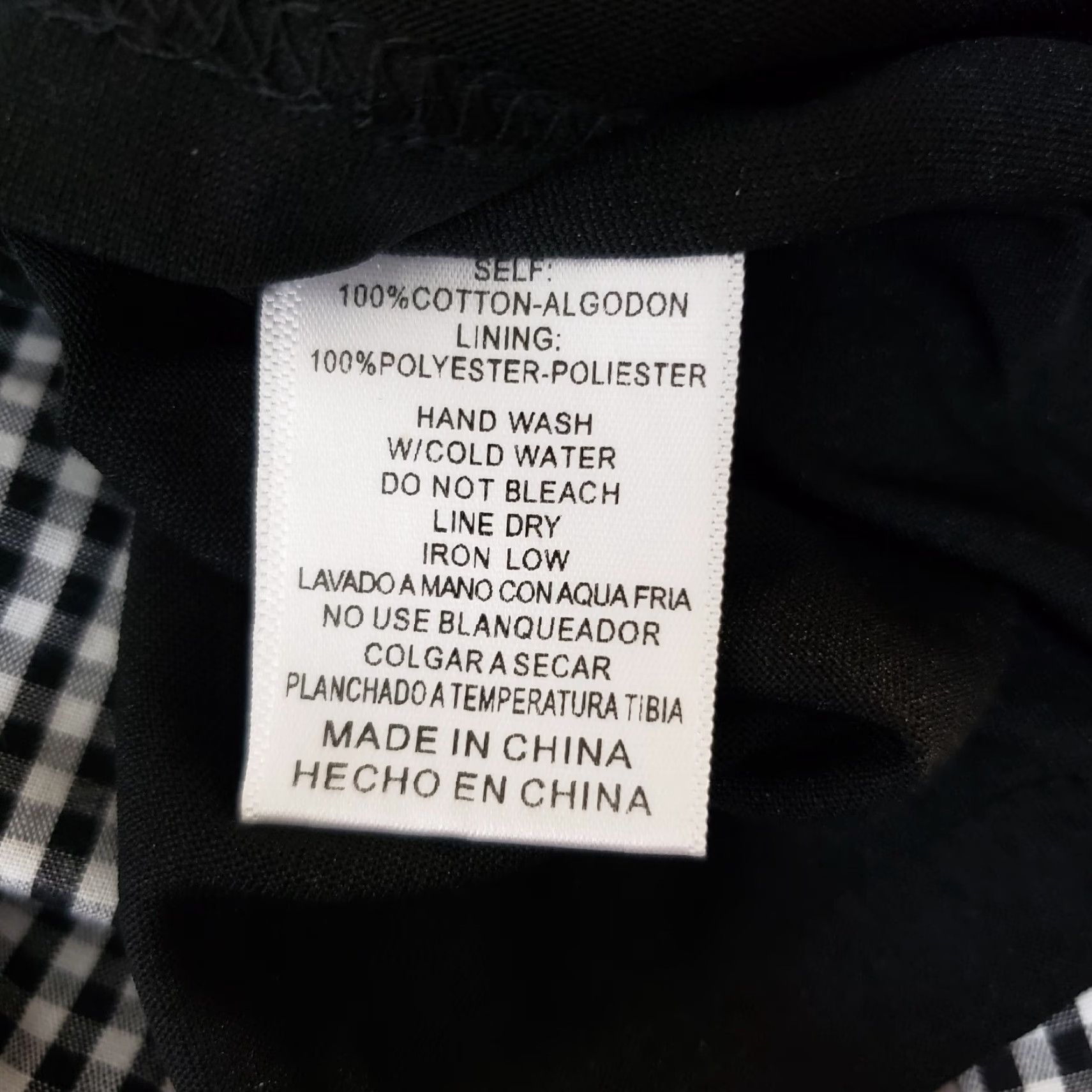 Vintage Listicle Skirt Womens L Black White Gingham Cotton Ruffle A-Line Short Zip Size 36" / US 14 / IT 50 - 4 Thumbnail