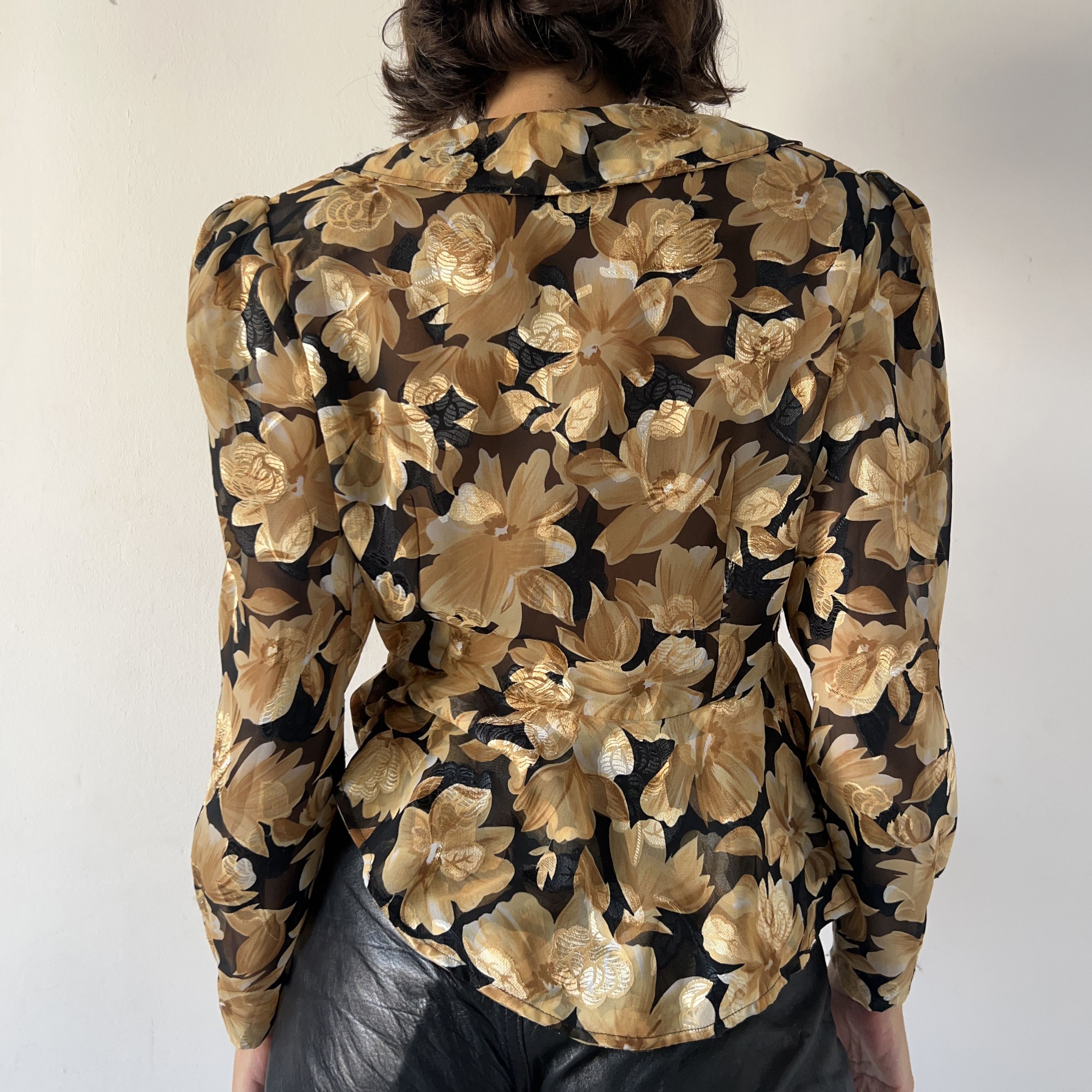 Vintage Vintage 80s Floral Peplum Blouse Size M / US 6-8 / IT 42-44 - 2 Thumbnail