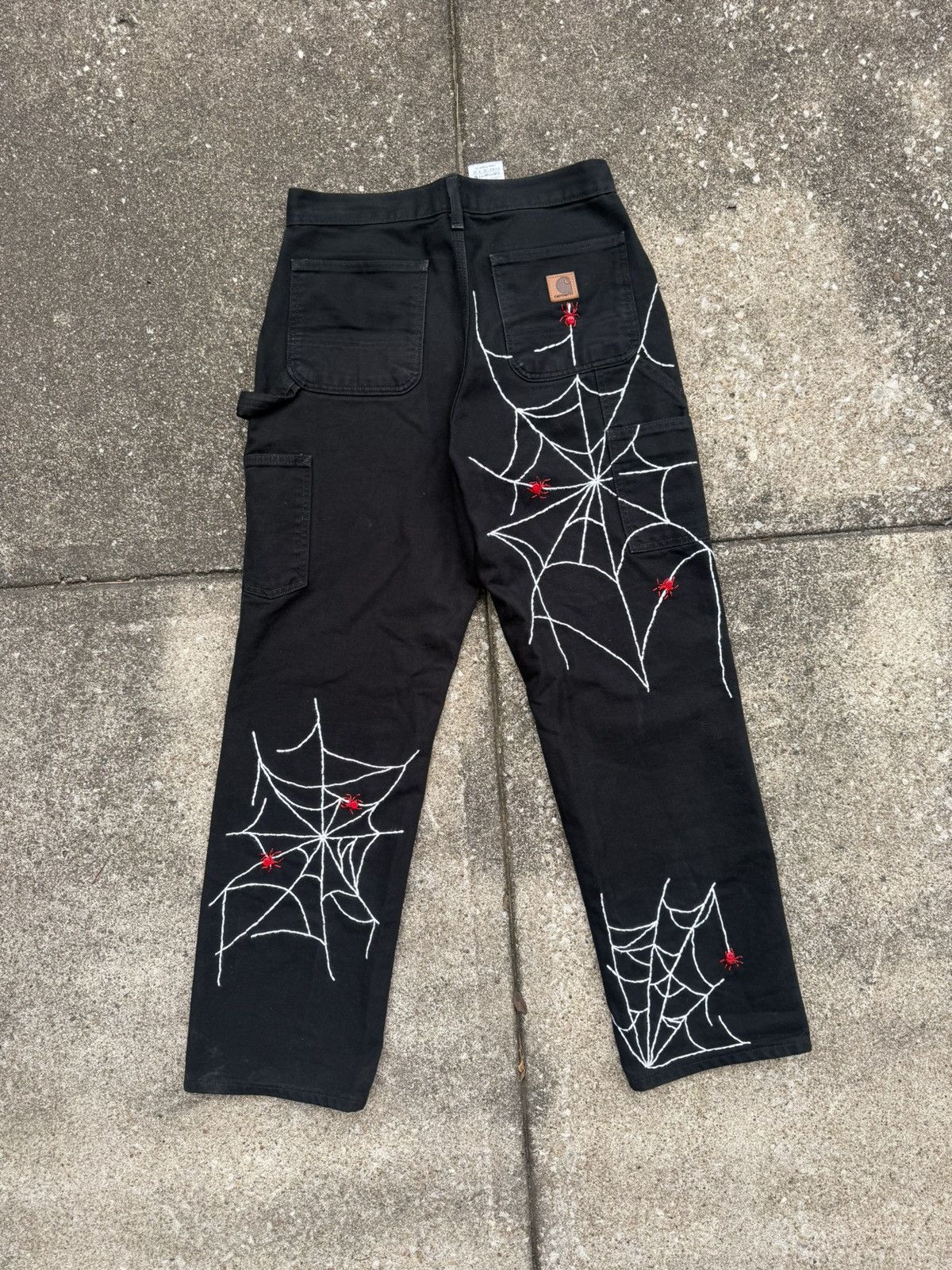 Carhartt Custom Rework Carhartt Black Jeans - Embroidered Spider Web Size US 28 / EU 44 - 10 Thumbnail