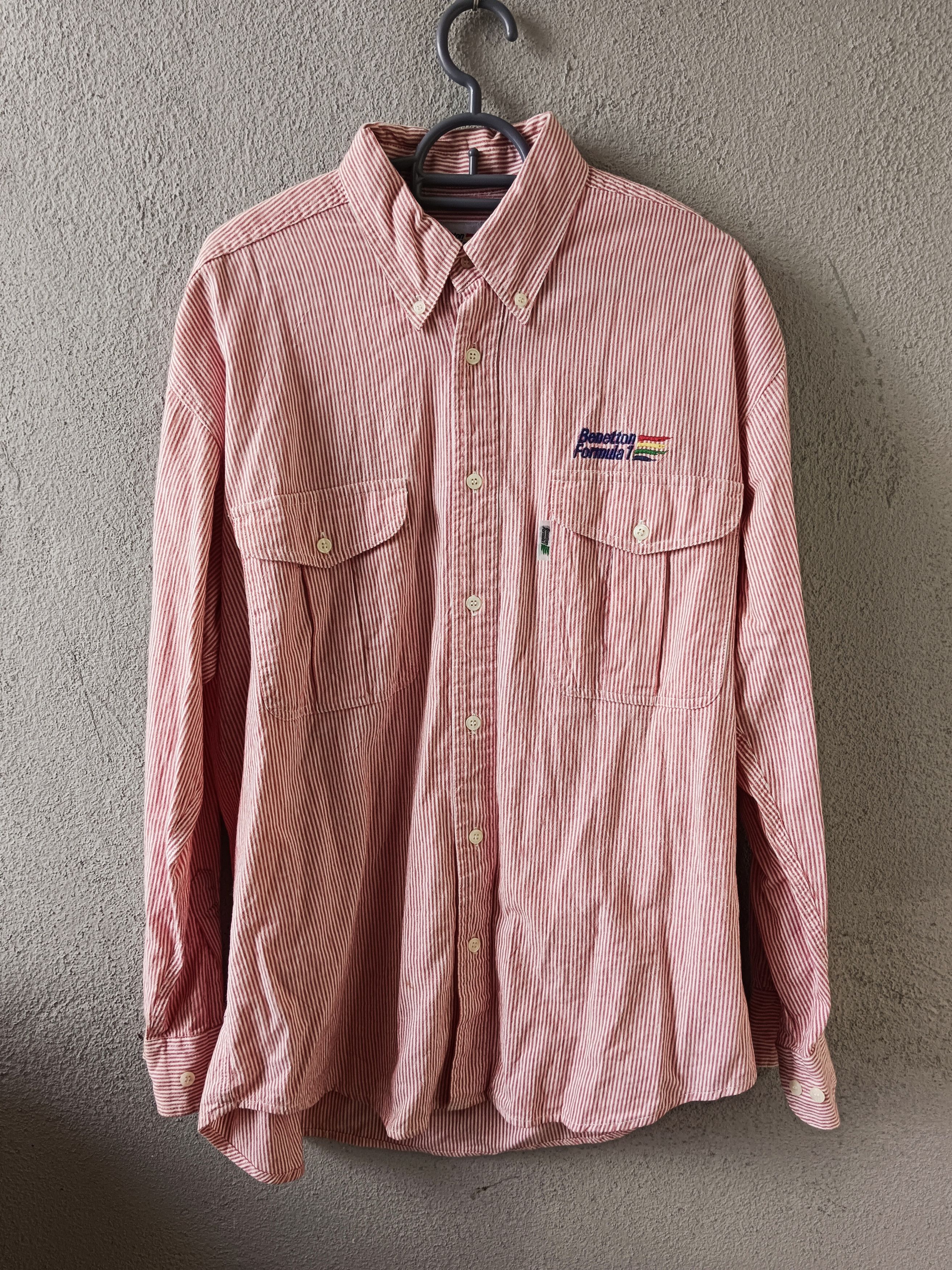 United Colors Of Benetton Benetton Formula 1 Chambray Shirt Hickory Size US XL / EU 56 / 4 - 1 Thumbnail