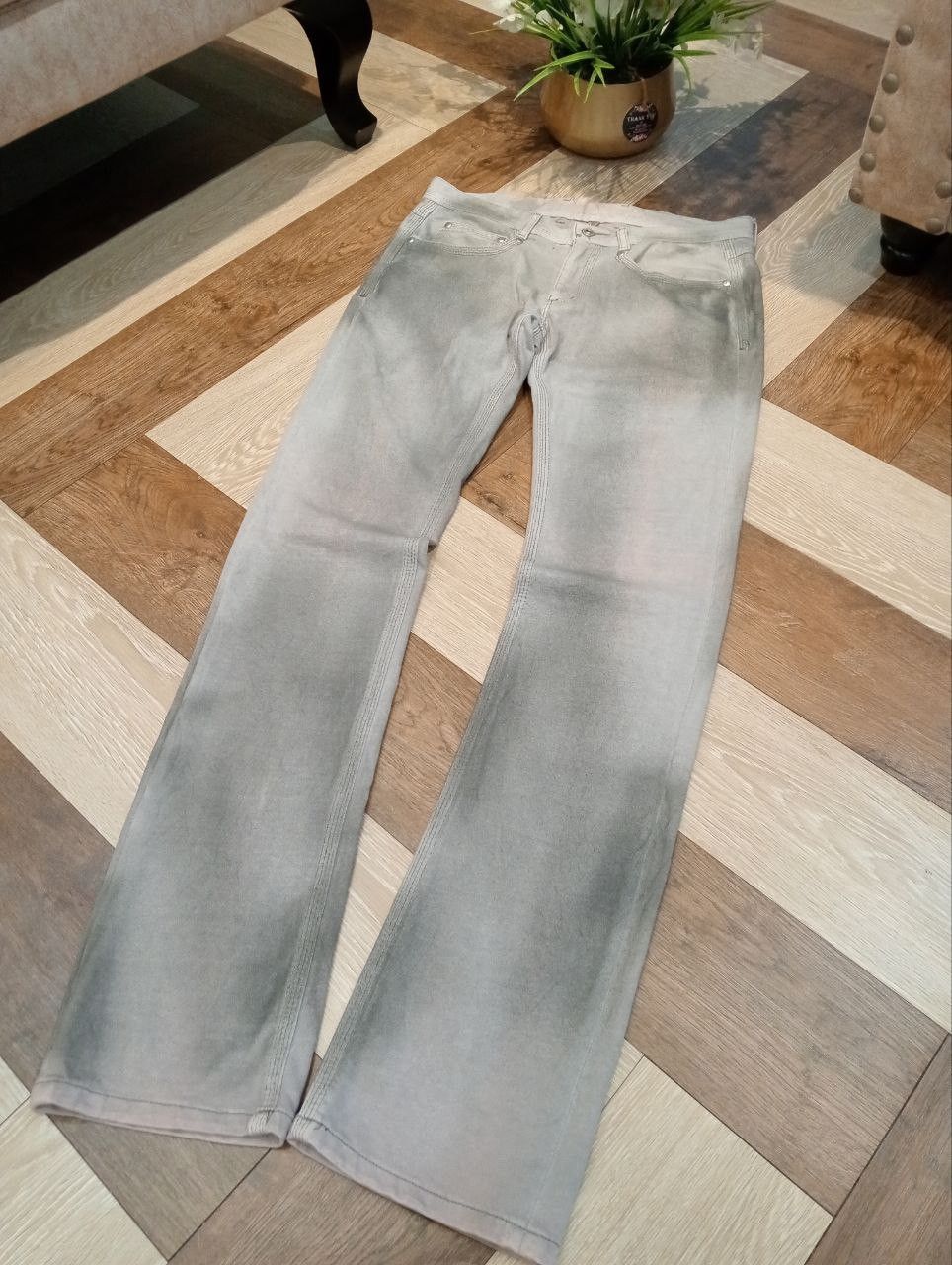 Neil Barrett BLACKBARRETT BY NEIL BARRETT LIGHT GRAY ACID JEANS Size US 33 - 3 Thumbnail