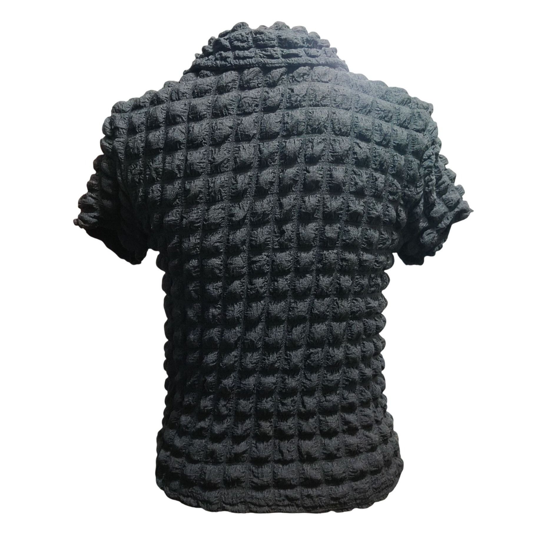 Other Jolie & Joy M Womens Black Shirt Textured Bubble Button Stre Size M / US 6-8 / IT 42-44 - 5 Thumbnail