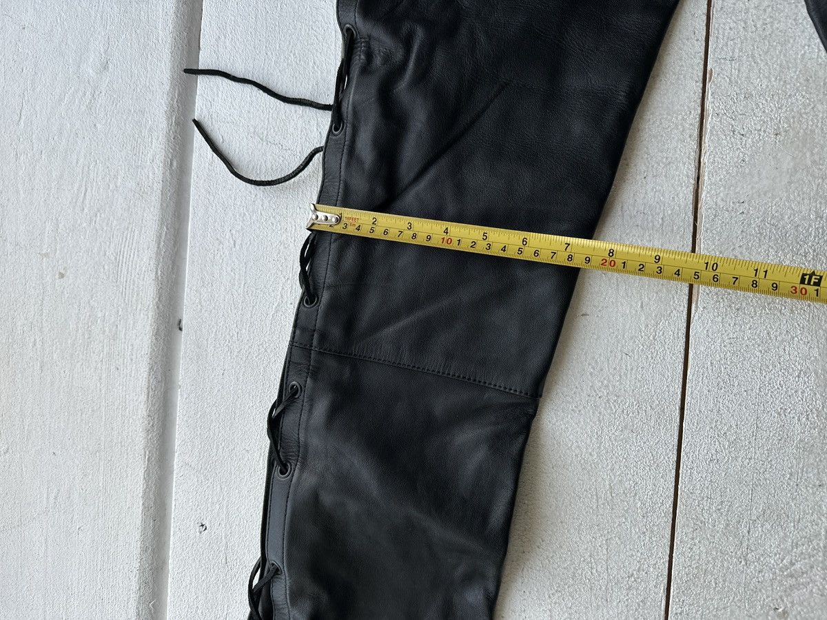 Leather 🚨GRAIL LEATHER PANTS RACING VNTG Cowboy Biker Leather Pants Size US 27 - 24 Thumbnail