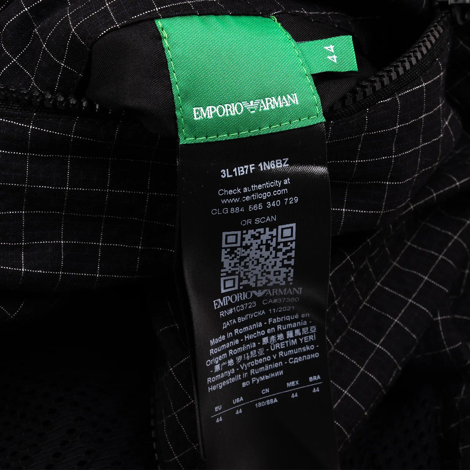 Emporio Armani Colorful Taping Grid Reversible Blouson in Black and Others Size US S / EU 44-46 / 1 - 18 Thumbnail