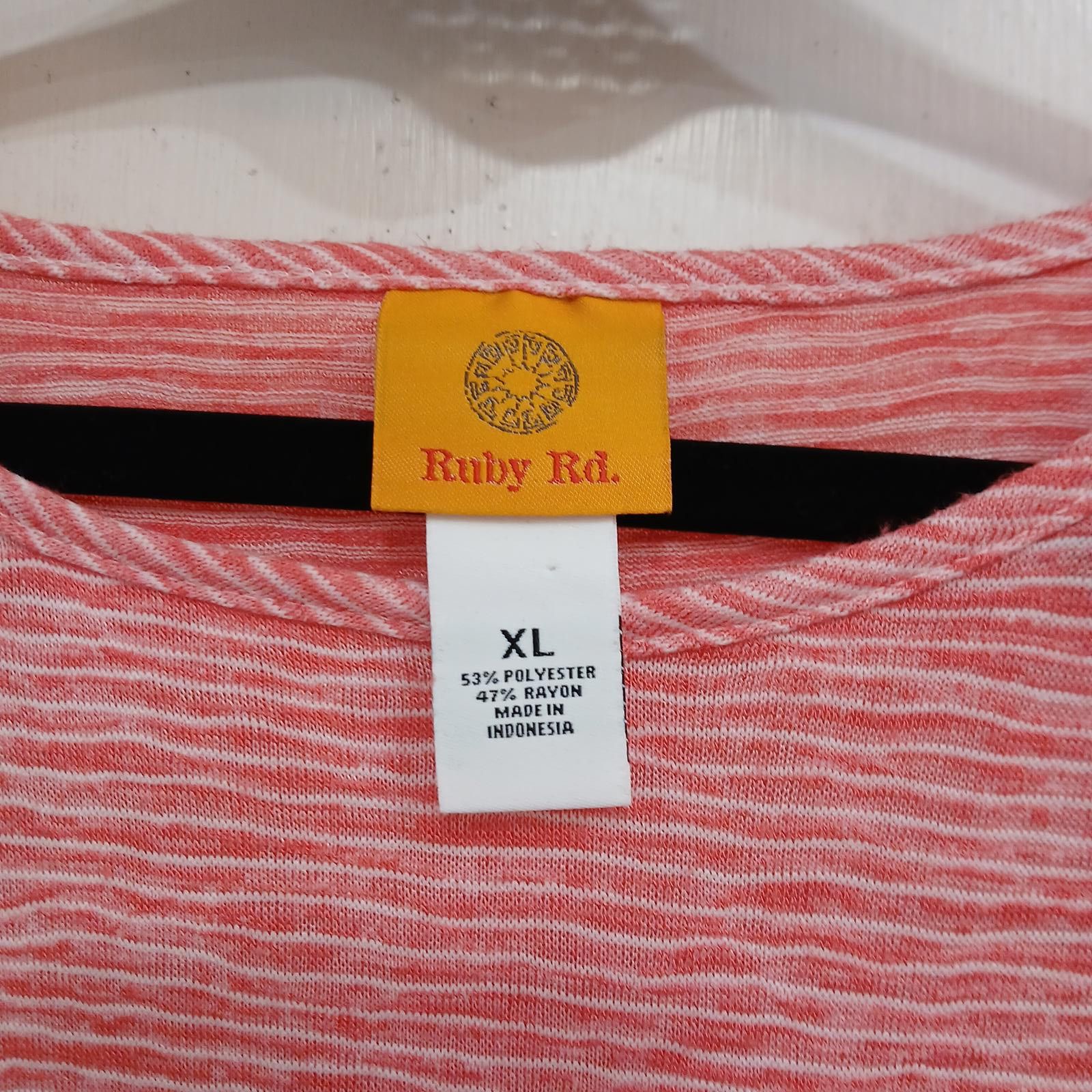 Designer XL Ruby Rd Red and White striped t shirt dress Size XL / US 12-14 / IT 48-50 - 3 Thumbnail