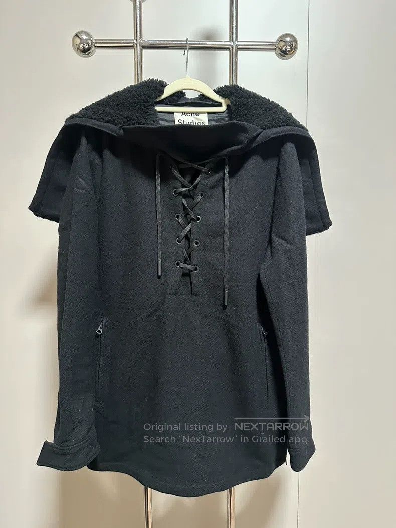 Acne Studios Acne Studios Lamb's wool cloak jacket, black Size US M / EU 48-50 / 2 - 1 Thumbnail