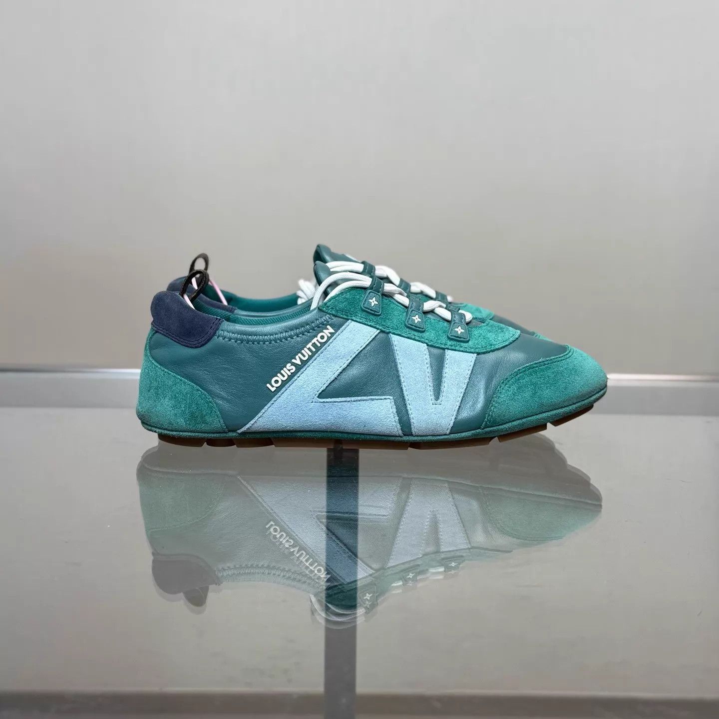 Louis Vuitton LV Sneakerina Green Ballet Trainer 38 98 Size US 7.5 / IT 37.5 - 3 Thumbnail
