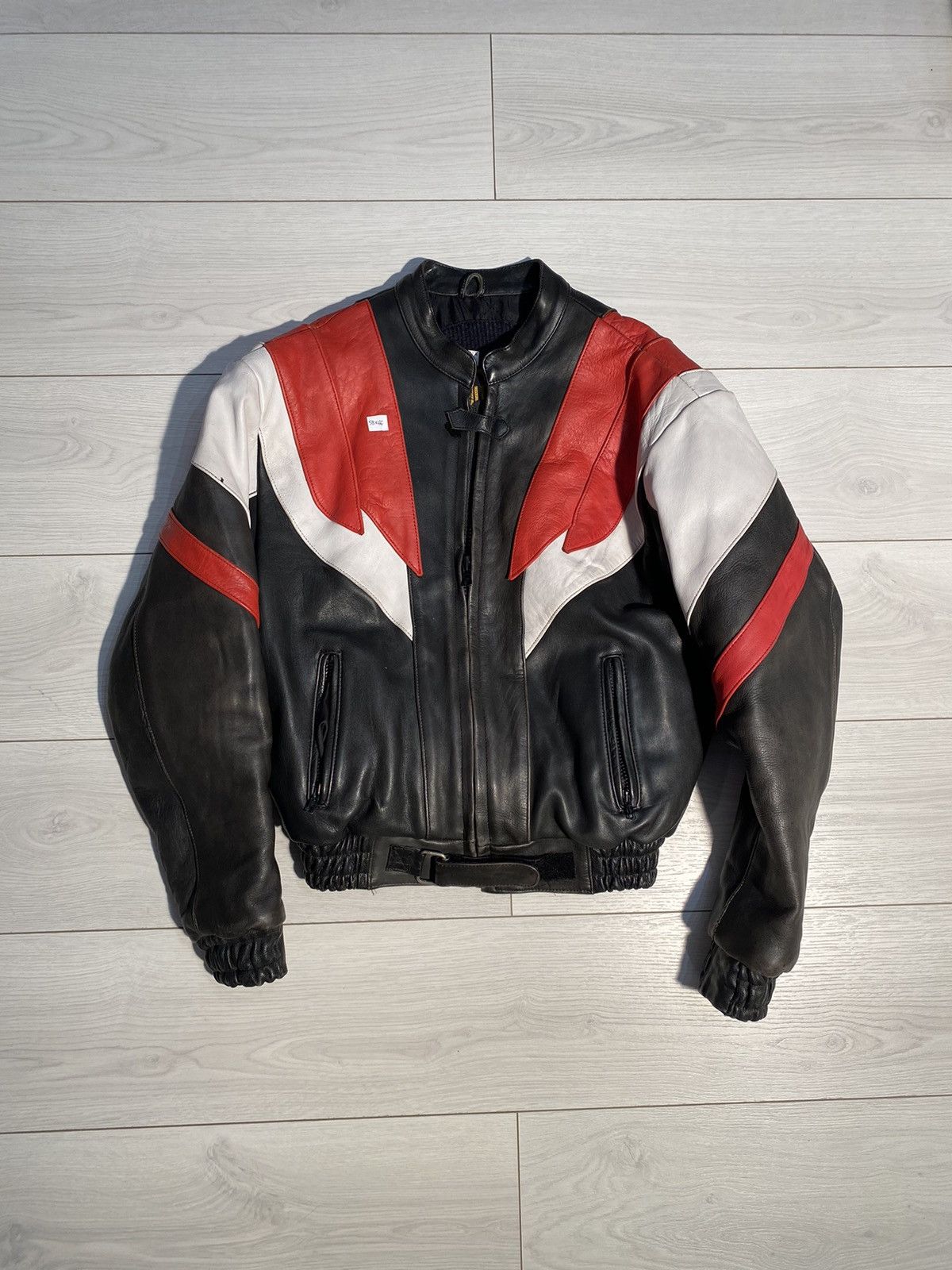 image of Genuine Leather x Leather Jacket Moto, Leather Jacket, , Black-Red, Vintage Retro Motors, Women's (