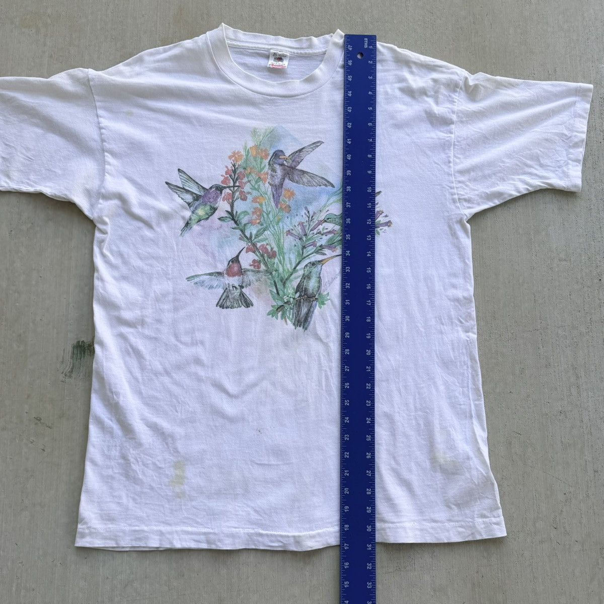 Fruit Of The Loom Vintage Hummingbird Art T Shirt 90s Single Stitch FOTL XL Size US XL / EU 56 / 4 - 10 Thumbnail