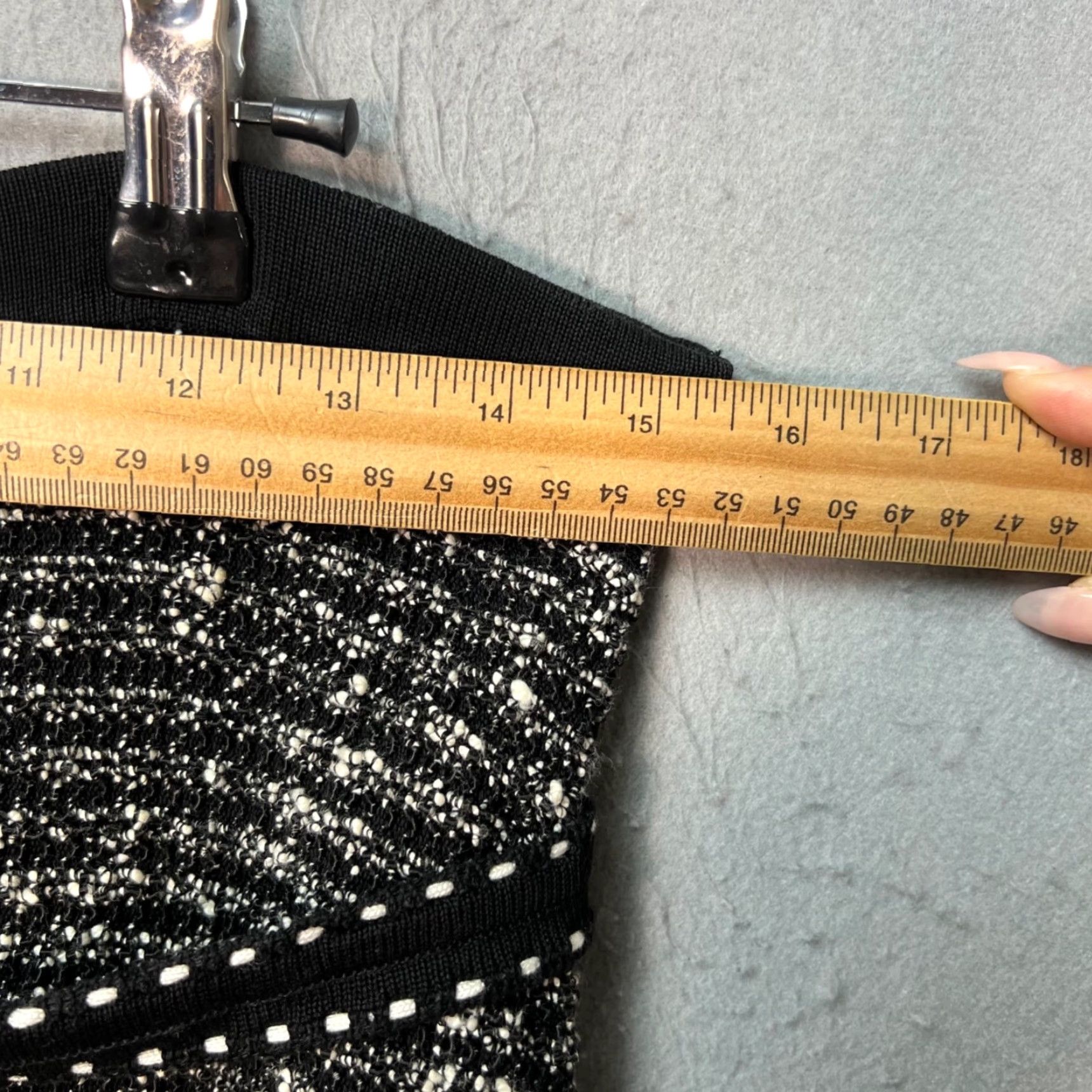 Vintage Rena Lange Skirt Womens 42 Black Tweed Wool Midi A-Line Made In Italy - Vintage / Adult Womens 42 - Black - 90s? Size 28" / US 6 / IT 42 - 5 Thumbnail