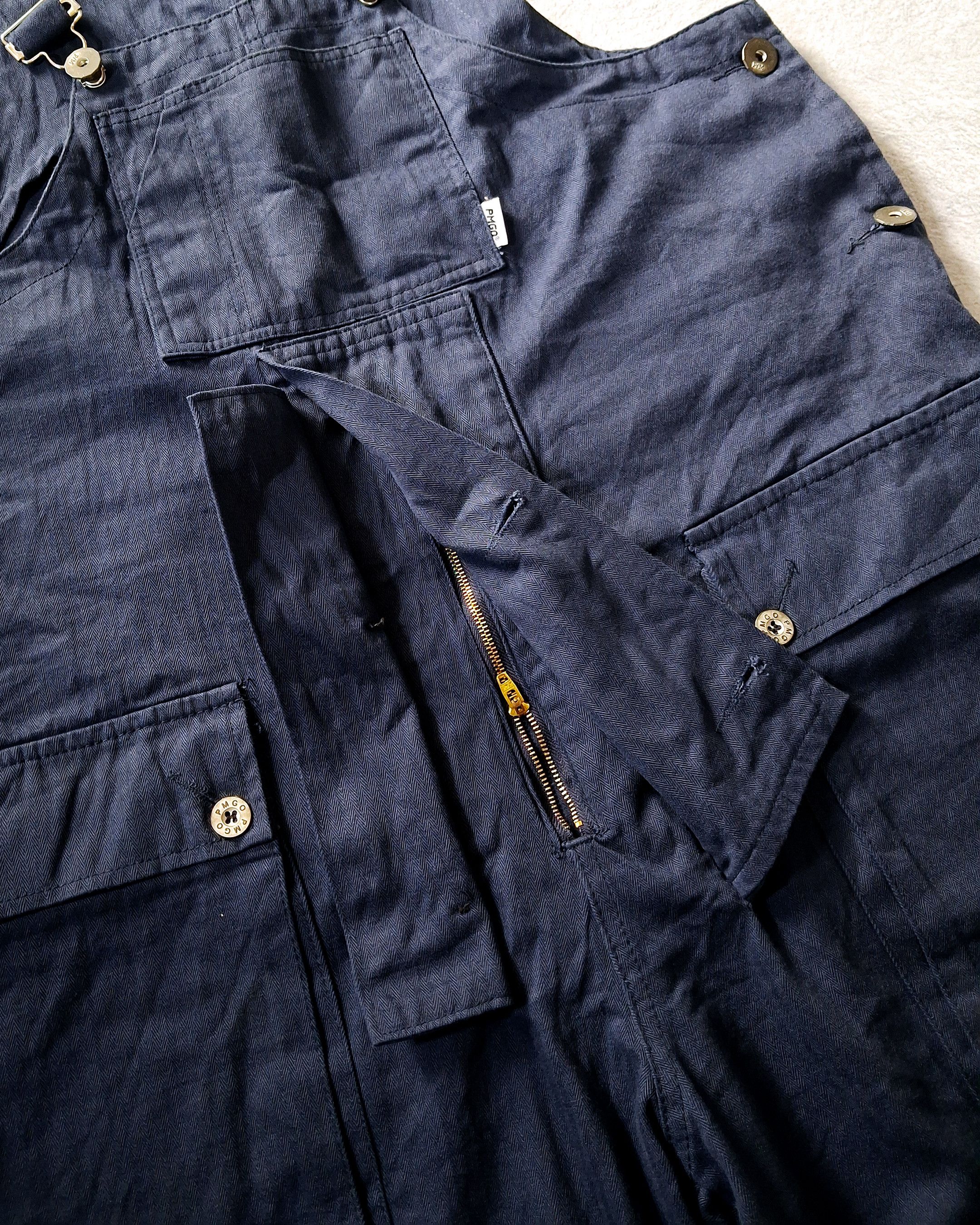 Japanese Brand PMGO HERRINGBONE TWILL HBT NAVY OVERALL Size US 43 - 5 Thumbnail